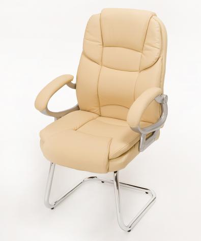 COPPIA DI POLTRONCINE UFFICIO OSPITE IN ECOPELLE BEIGE - MODELLO SILKY - NUOVA - Foto 2