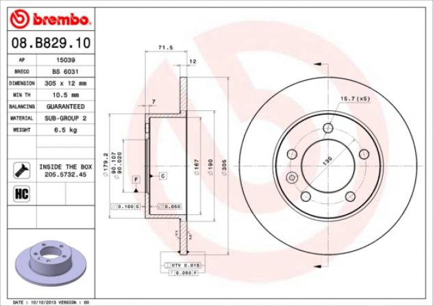 Brembo Disco Freno 08B82910