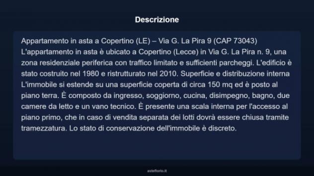 Immobile in asta di 153 m² con più di 5 locali e box auto in vendita a Copertino - Foto 5