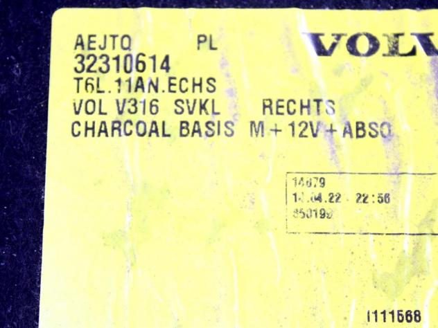 32310614 RIVESTIMENTO POSTERIORE INTERNO BABAGLIAIO LATO DESTRO VOLVO XC40 1.5 B 95KW 5P AUT (2022) RICAMBIO USATO - Foto 4