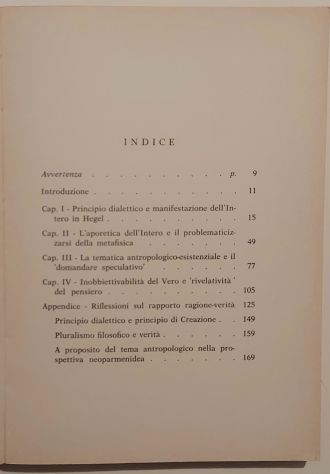 L’aporetica dell’intero e il problema della metafisica C.Arata Ed.Marzorati,1971 - Foto 3