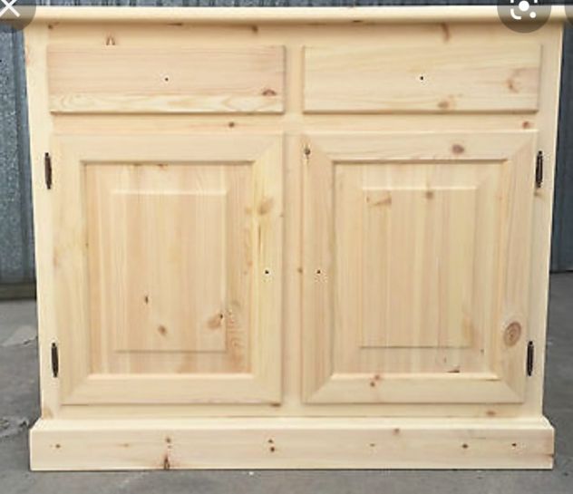 CREDENZA BASE IN LEGNO DI PINO 2 ANTE GREZZA - Foto 6
