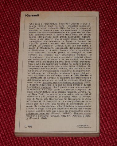 l'architettura moderna, Gillo Dorfles, I GARZANTI n. 390, Settembre 1972. - Foto 3
