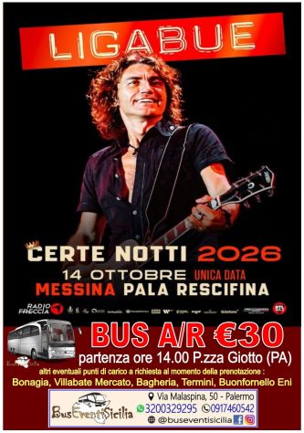 PULLMAN per concerto di LIGABUE a MESSINA, €30