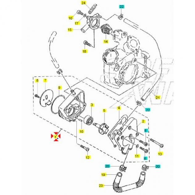 Pompa acqua Malaguti MBK Yamaha 125 150 - Foto 3