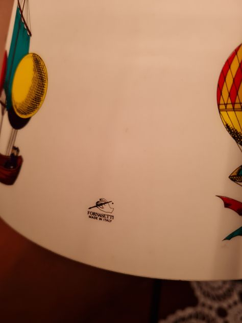Piero Fornasetti per Antonangeli lampada da tavolo vintage  mongolfiere , con la - Foto 3