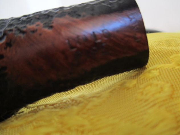 Pipa in radica rusticata, bocchino floc in metacrilato nero - Foto 3