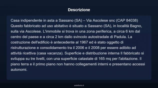 Immobile in asta di 165 m² con più di 5 locali e box auto in vendita a Sassano - Foto 3