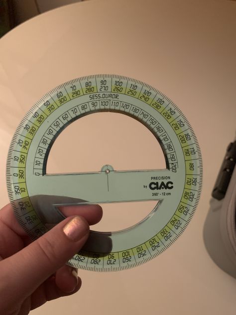 UN GONIOMETRO USATO POCO,INTEGRO,MARCA”CIAC”DA 360 GRADI E 12 CM AZZURRO SEMI TR - Foto 7