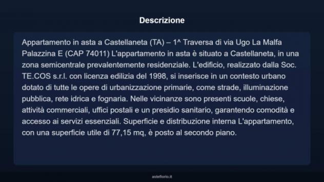 Immobile in asta di 77 m², box auto in vendita a Castellaneta - Foto 3