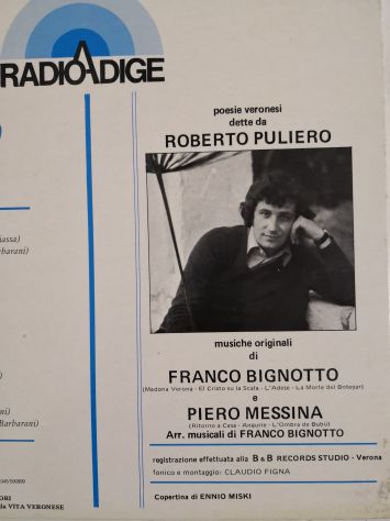 Disco Vinile Lp 33 giri di Roberto Puliero "Cantèmo Verona", originale anni '80 - Foto 4