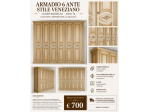 ARMADIO 6 ANTE STILE VENEZIANO, ANNI 70', LEGNO MASSELLO