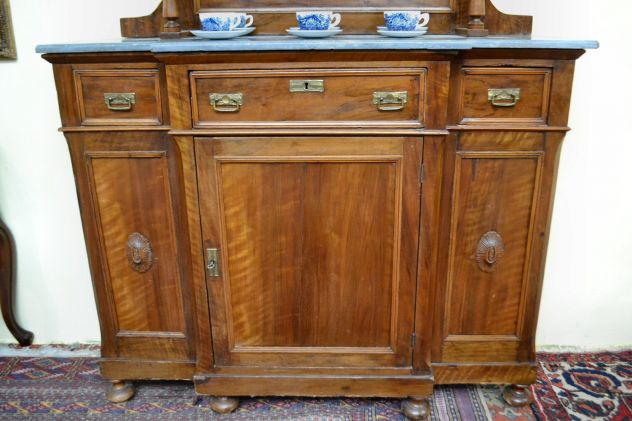 Antica credenza piattaia stile Luigi Filippo - Foto 6