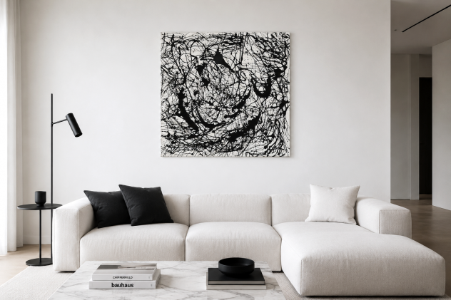 Quadro dipinto a mano Jackson Pollock moderno contemporaneo