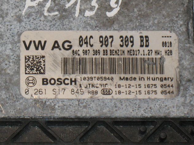 04C907309BB ECU CENTRALINA VW POLO SEAT 1.0TSi MED17.1.27 0261S17849 1039T05940 - Foto 2
