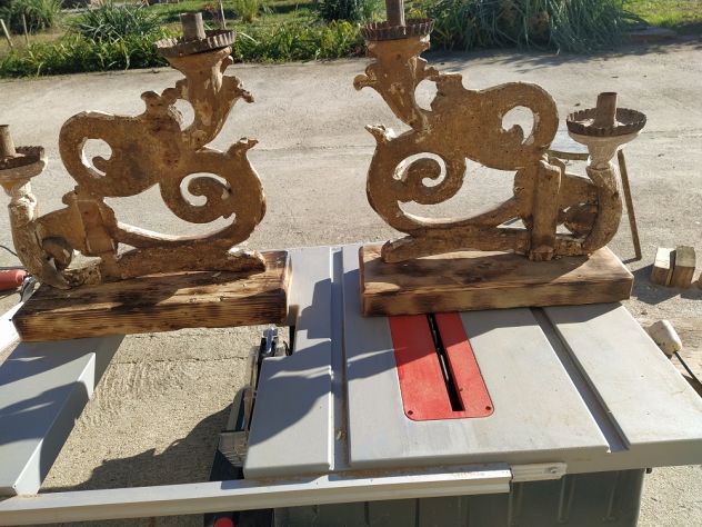 ANTICHI CANDELIERI IN LEGNO - Foto 6