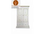 Mobili Rustici Classici Cosenza Armadio Bianco 2 Ante Filetti Ocra cod 600 Nuovo