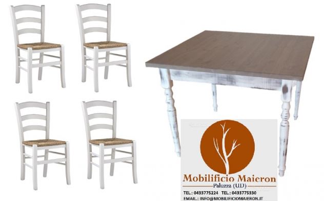 Set Sedie e Tavoli Shabby Chic Padova Per Arredo Bar Ristorante Pizzeria