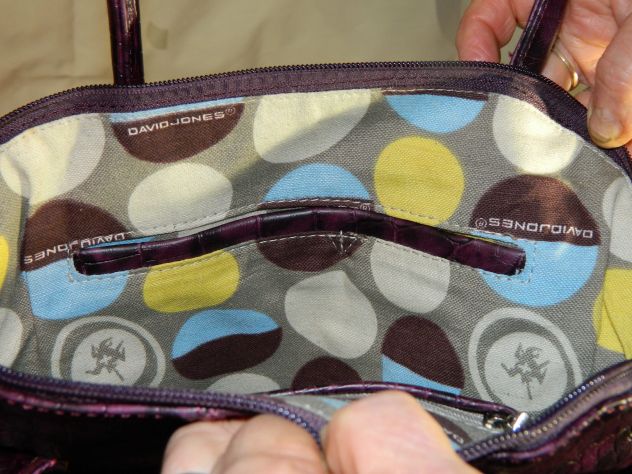 Borsa David Jones coccodrillo viola - Foto 4