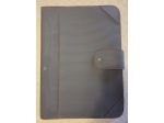 Porta Block Notes chiuso con bottone, in plastica rigata, grigio canna di fucile