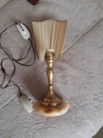 lampada in metallo  con paralume h 25 - Foto 5