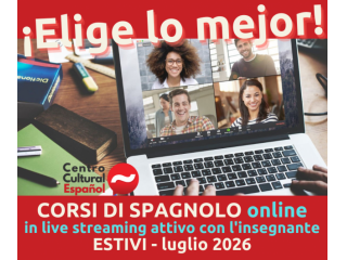 Corsi di spagnolo ONLINE: principianti: Luglio 2026