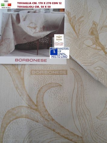 TOVAGLIA ELEGANTE BORBONESE FIANDRA LINO CM. 270 X 170 CON 12 TOV.LI - Foto 2