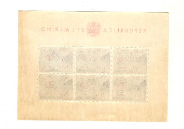 S Marino Europa 1962 blocchetto 200 Lire 6 francobolli - Foto 2