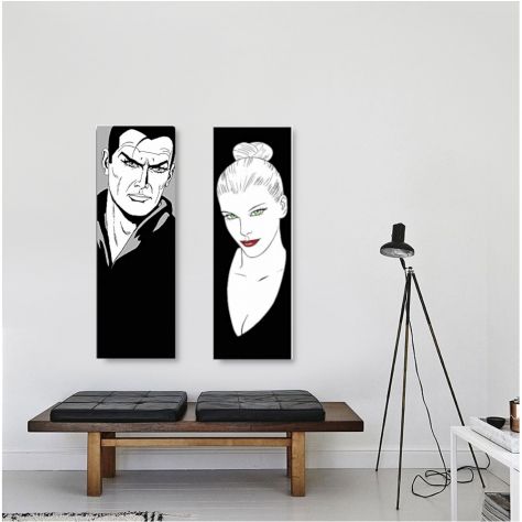 Set Quadri Diabolik Eva Kant dipinto a mano