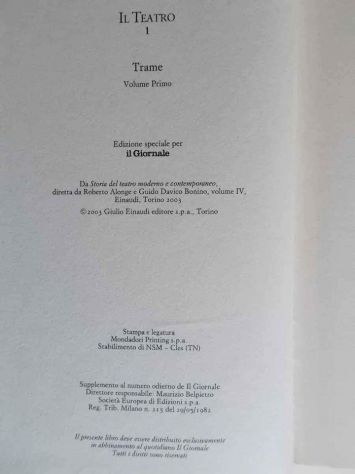 IL TEATRO - TRAME - VOL. 1 - IL GIORNALE - 2003 COME NUOVO - Foto 5
