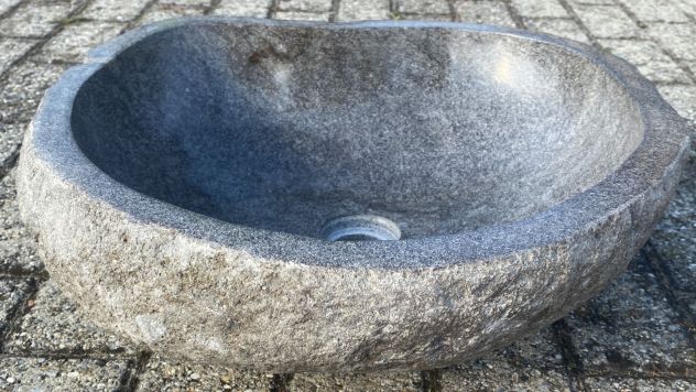 Lavabo lavandino da appoggio in pietra sasso di fiume 2 - Foto 5