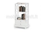 Libreria 2 Cassetti 2 Ripiani - Bianco Opaco - Nuovo