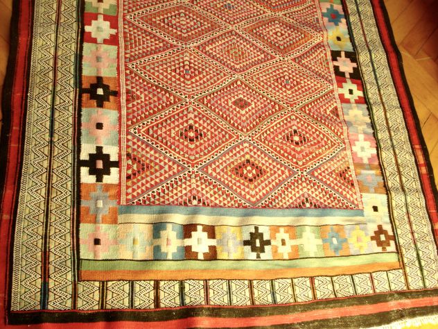Kilim d'epoca con vividi colori e splendida fantasia - Foto 2