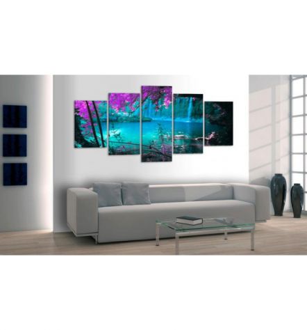 Quadro Con Una Isola Viola Cm. 100x50 E 200x100 ARREDALACASA - Foto 2