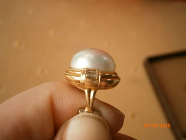 Orecchini autentici in oro, perle e brillantini - Foto 7