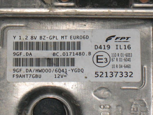 52137332 ECU LANCIA YPSILON 1.2 GPL 52137332 9DF.DA HW000 110R01-6083 - Foto 2