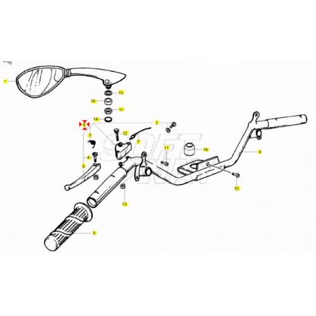 Portaleva sinistro Piaggio Liberty ET2 ET4 - 564641 - Foto 4
