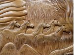 QUADRO INTARSIATO SU LEGNO - CAVALLI -