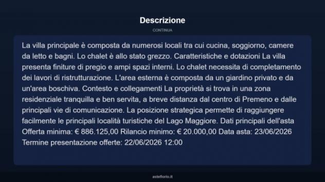 Immobile in asta di 863 m² con più di 5 locali e box auto in vendita a Premeno - Foto 16