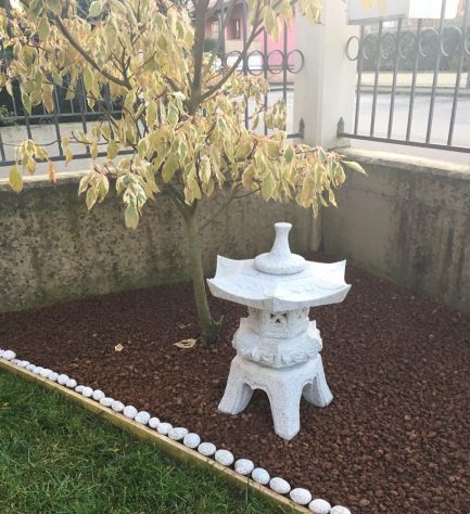 Lanterna Giapponese gigante Rokkaku Yukimi in pietra granito - Foto 9