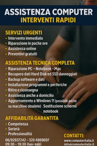 RIPARAZIONE COMPUTER TUSCOLANA ROMA MORENA CIAMPINO TOR VERGATA CAPANNELLE APPIA - Foto 4
