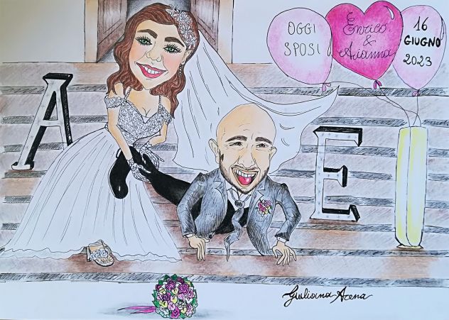 CARICATURE RITRATTI matrimoni comunioni battesimi compleanni lauree 18 - Foto 3
