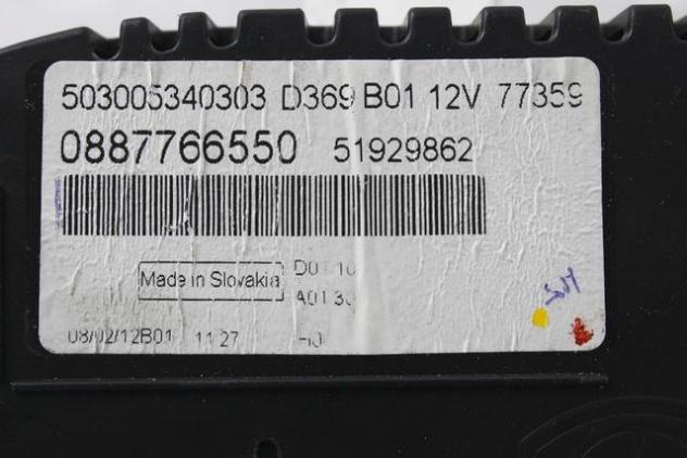 51929862 QUADRO STRUMENTI CONTACHILOMETRI FIAT PANDA 1.3 D 55KW 5M 5P (2013) RICAMBIO USATO - Foto 4