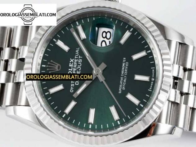 Replica Rolex DATEJUST 36 SS 116234 1:1 BEST EDITION ACCIAIO 904L QUADRANTE VERDE SUNDUST SUL BRACCIALE JUBILEE 3235 - Foto 13