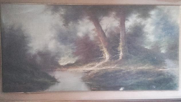 olio su tela 60x120 (bosco) Franco Floriano salani - Foto 3