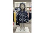 Giubbino Chicco neonata 6 mesi blu a pois bianchi