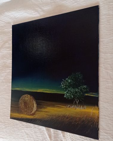 Dipinto paesaggio di campagna notturno - Foto 3