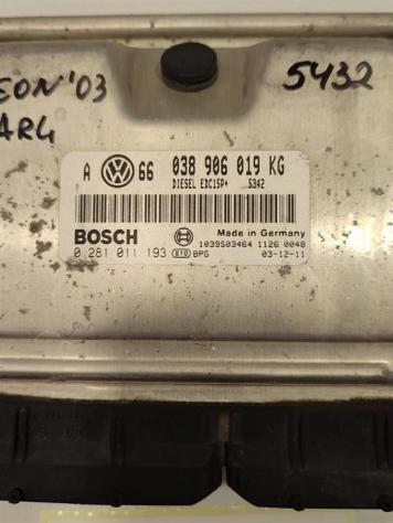 CENTRALINA MOTORE SEAT Leon 1° Serie 038906019KG 0281011193 ARL diesel 1896 (9905) - Foto 2