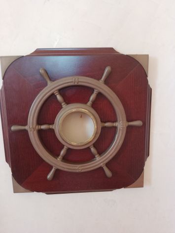 Scultura Antica Nautica Timone Mogano Bronzo - Foto 5