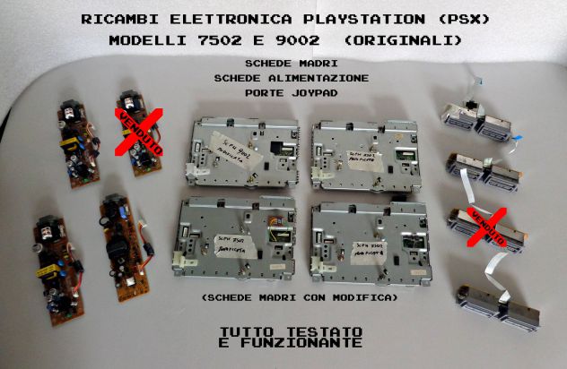 Ricambi playstation (scheda madre, porte joypad e scheda alimentazione)